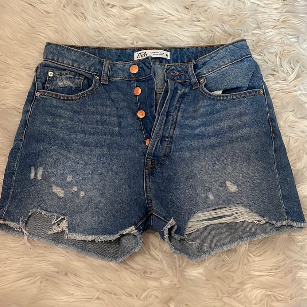 Zara High Rise Jean Shorts